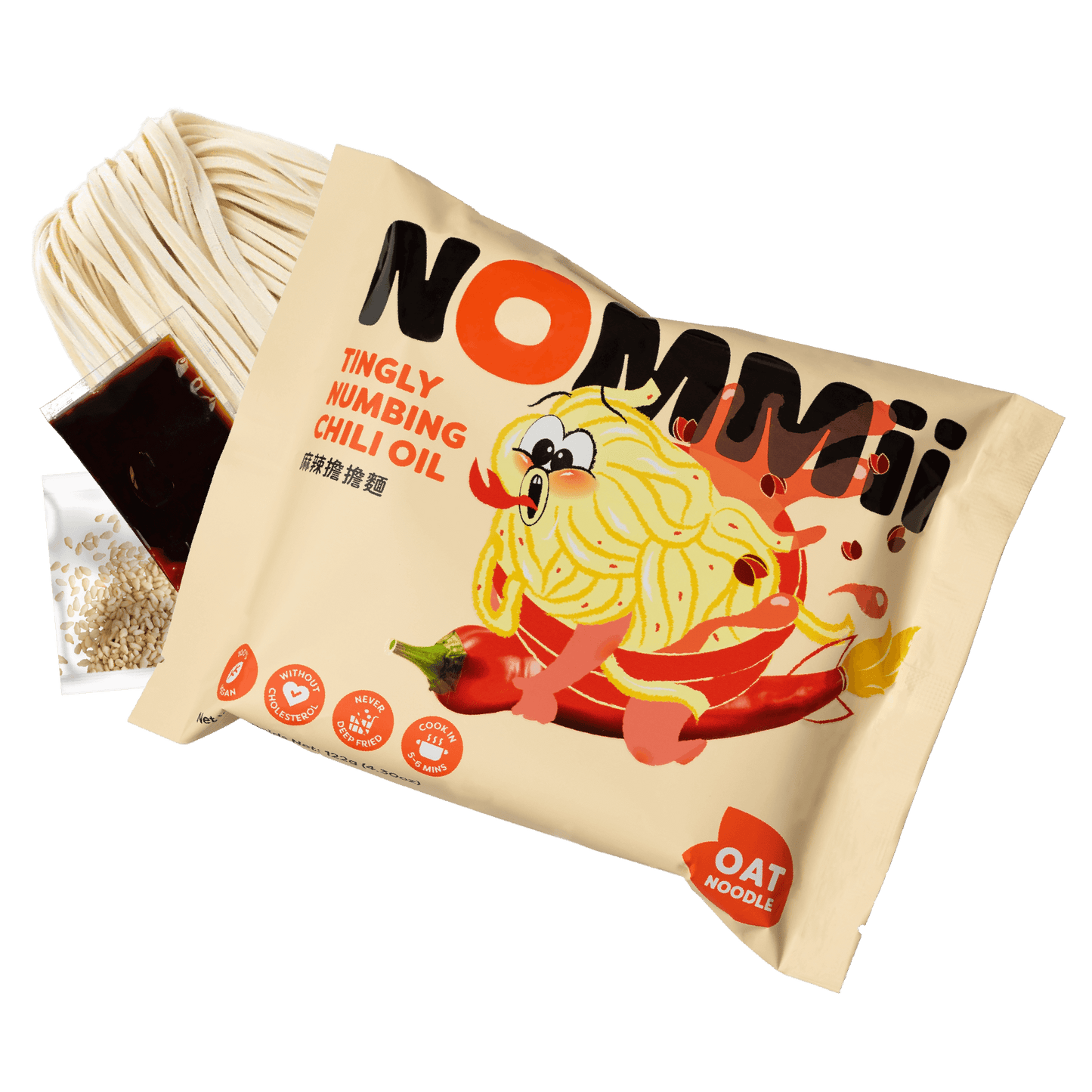 Tingly Numbing Chili Oil Oat Noodles (8-Pack) - NOMMii