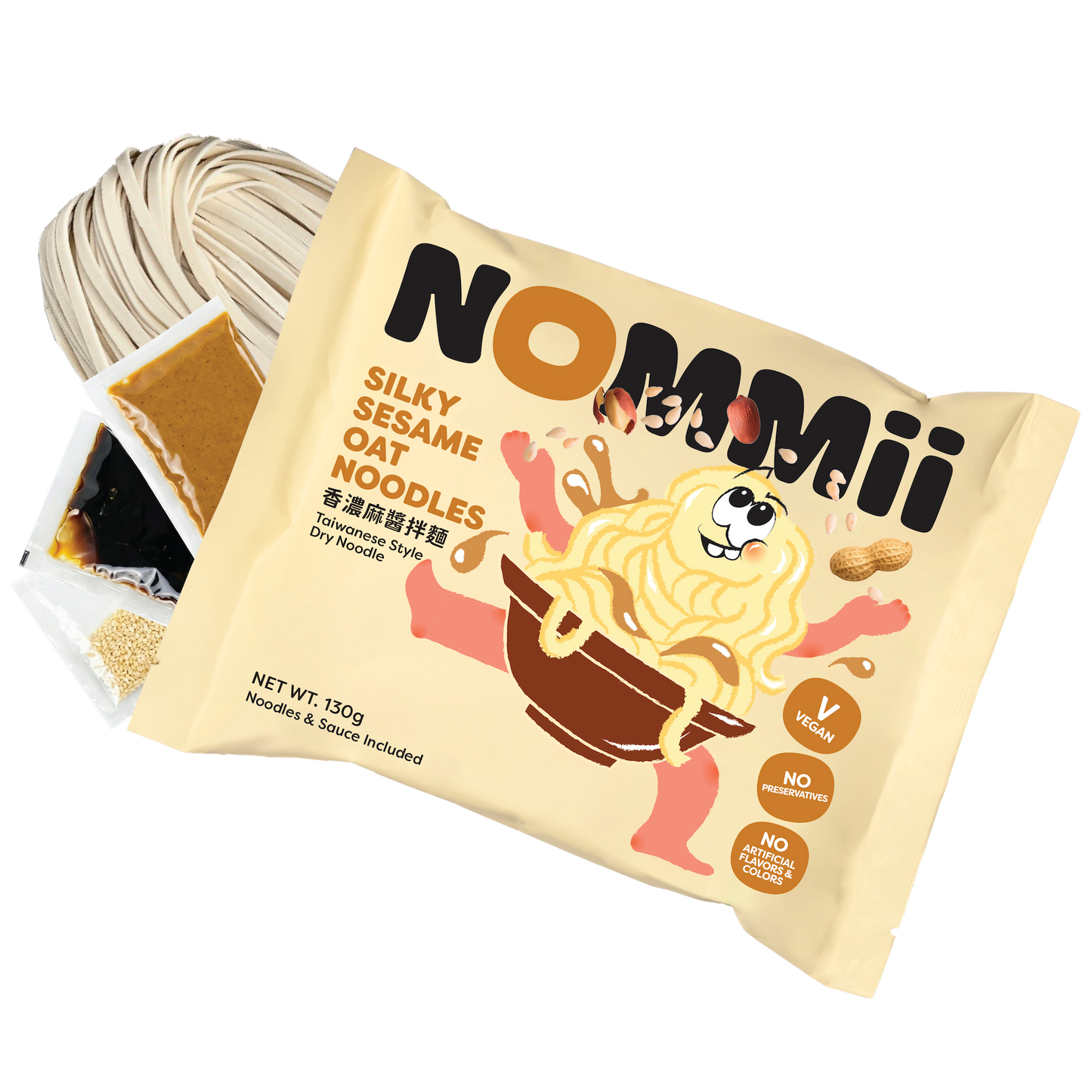 Silky Sesame Oat Noodles