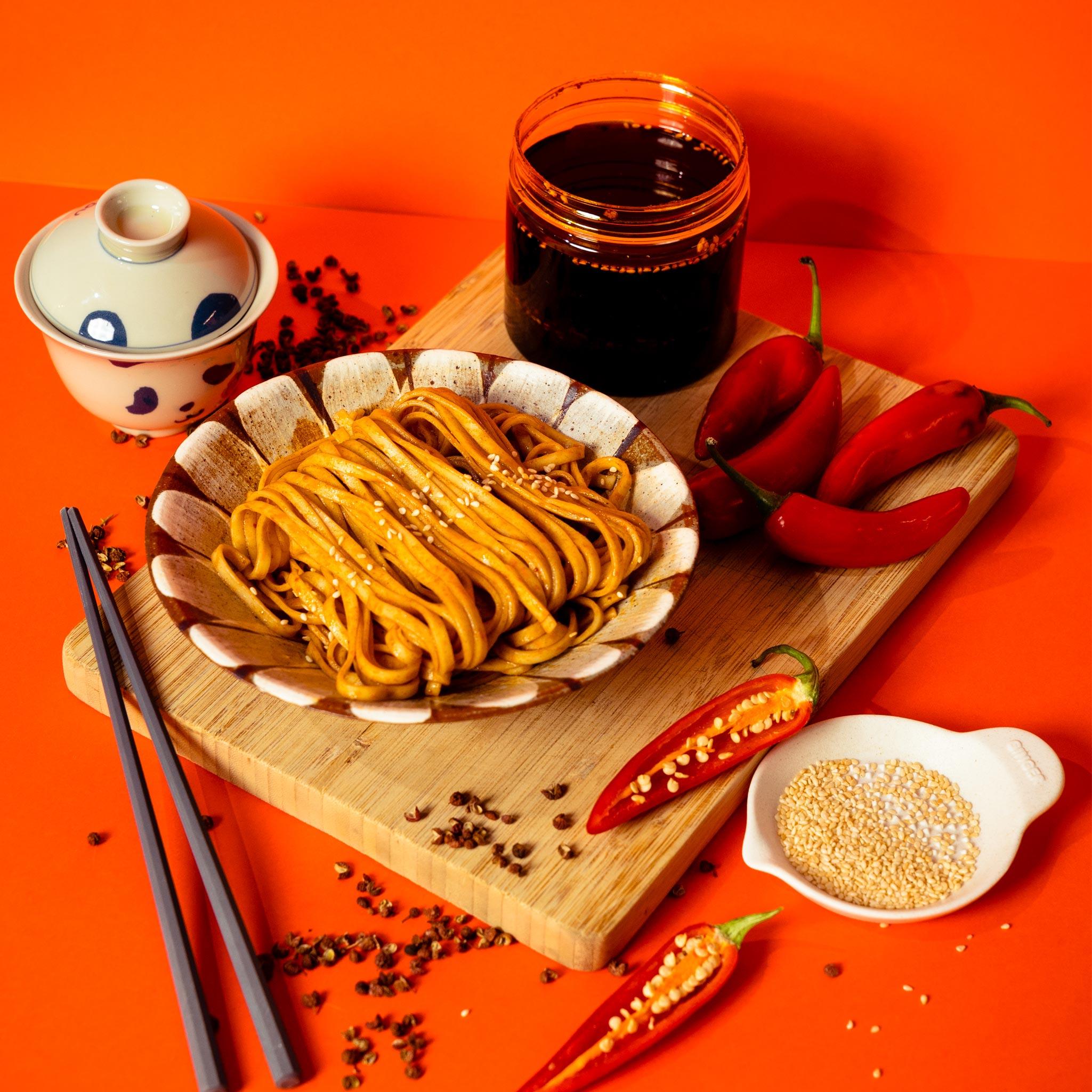 Tingly Numbing Chili Oil Oat Noodles | NOMMii